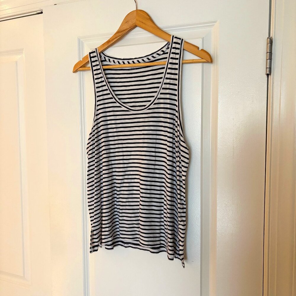 Madewell White/Navy Striped Tank